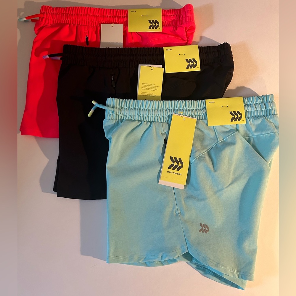 3pr. Bundle All In Motion Girls Gym Shorts Size 6/6X